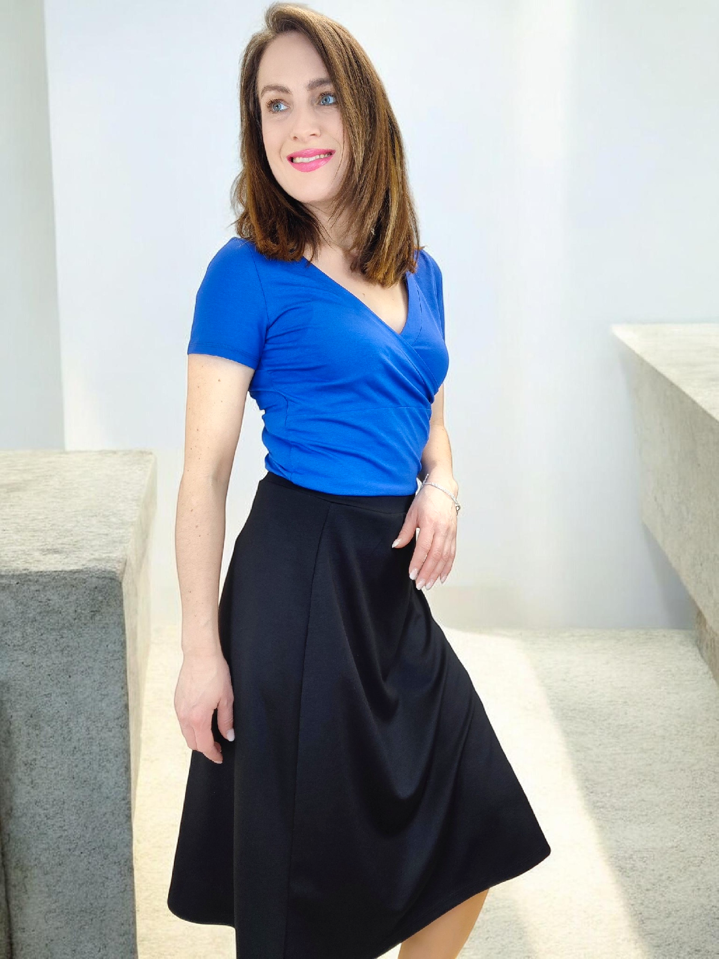 áčková midi sukně Lassie černá do pasu elegantní klasika